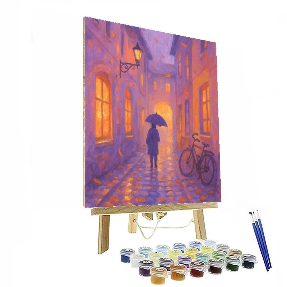 Lantern Alley Painted Cityscape Paint by numbers art