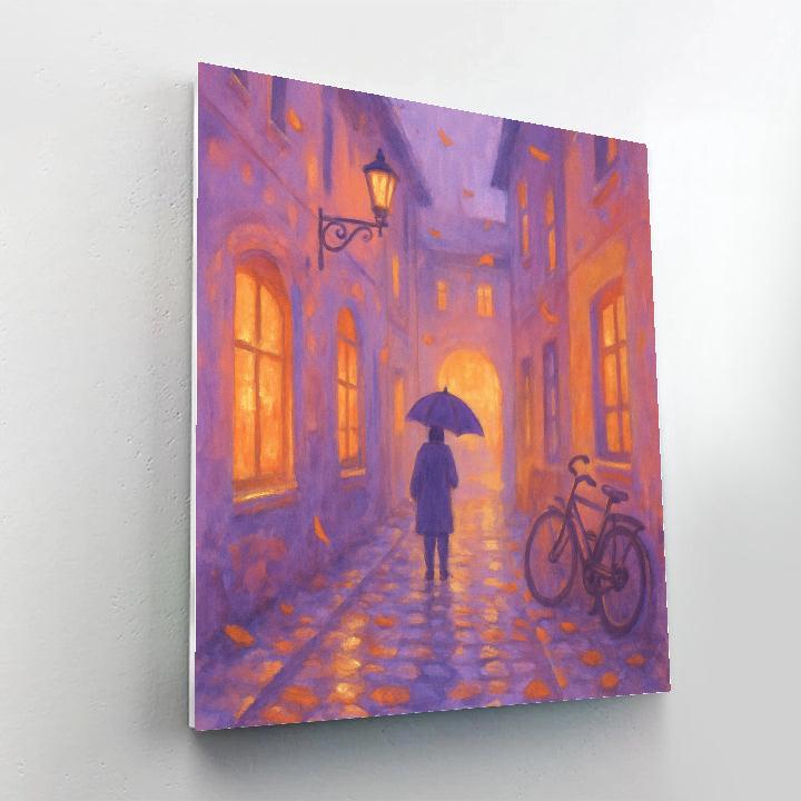 Lantern Alley Painted Cityscape Paint by numbers art