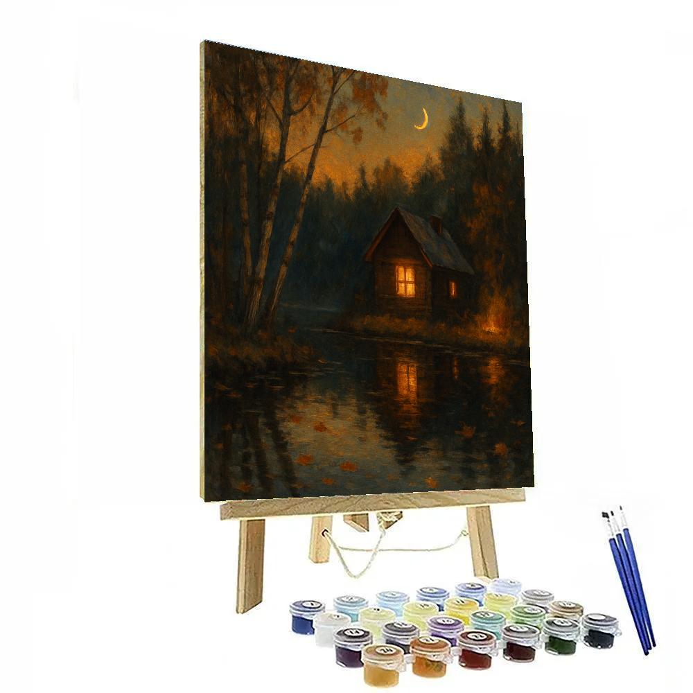 Cabin Window Glow Painting by numbers kit