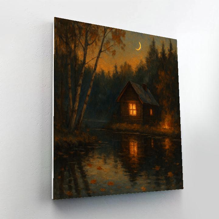 Cabin Window Glow Painting by numbers kit
