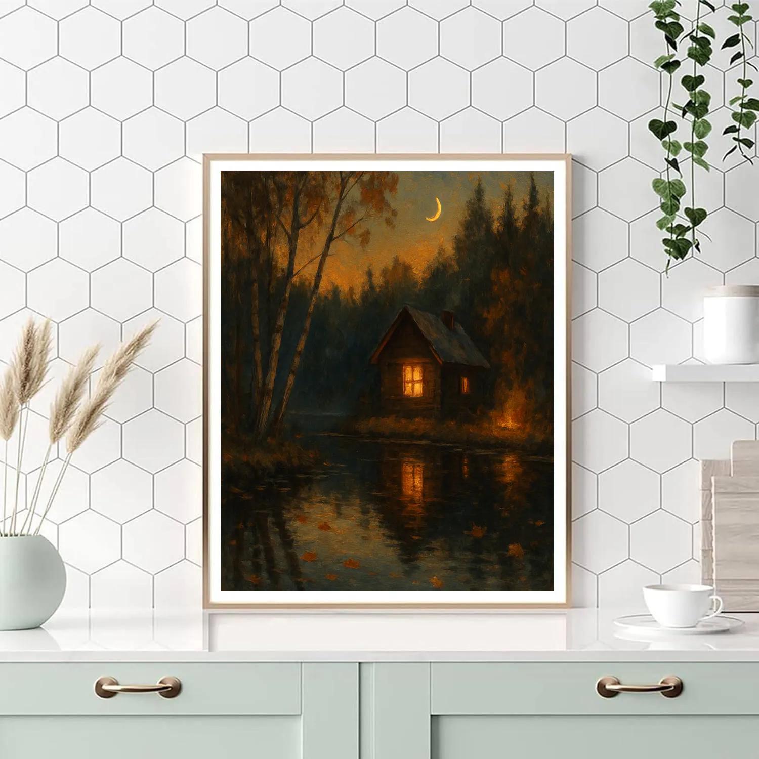 Cabin Window Glow Painting by numbers kit