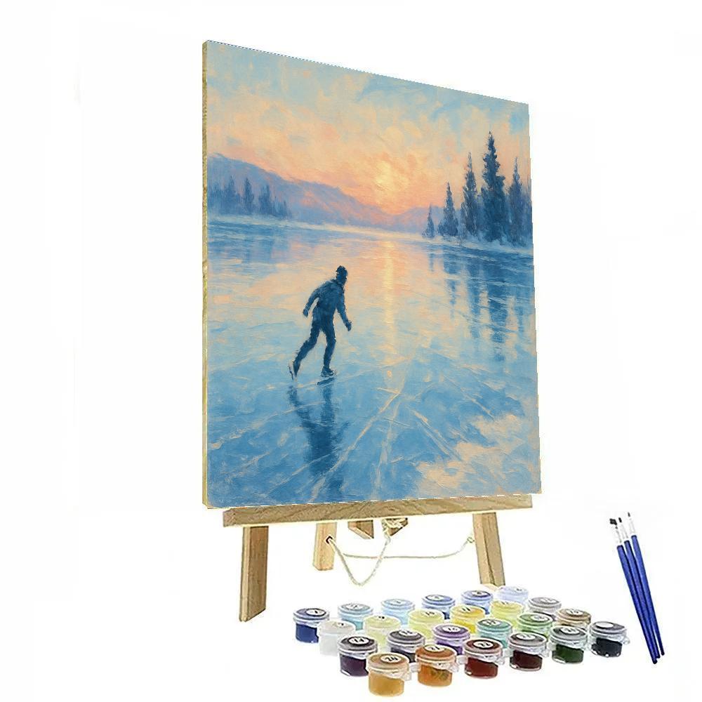 Frozen Lake At Sunrise Paint by numbers art