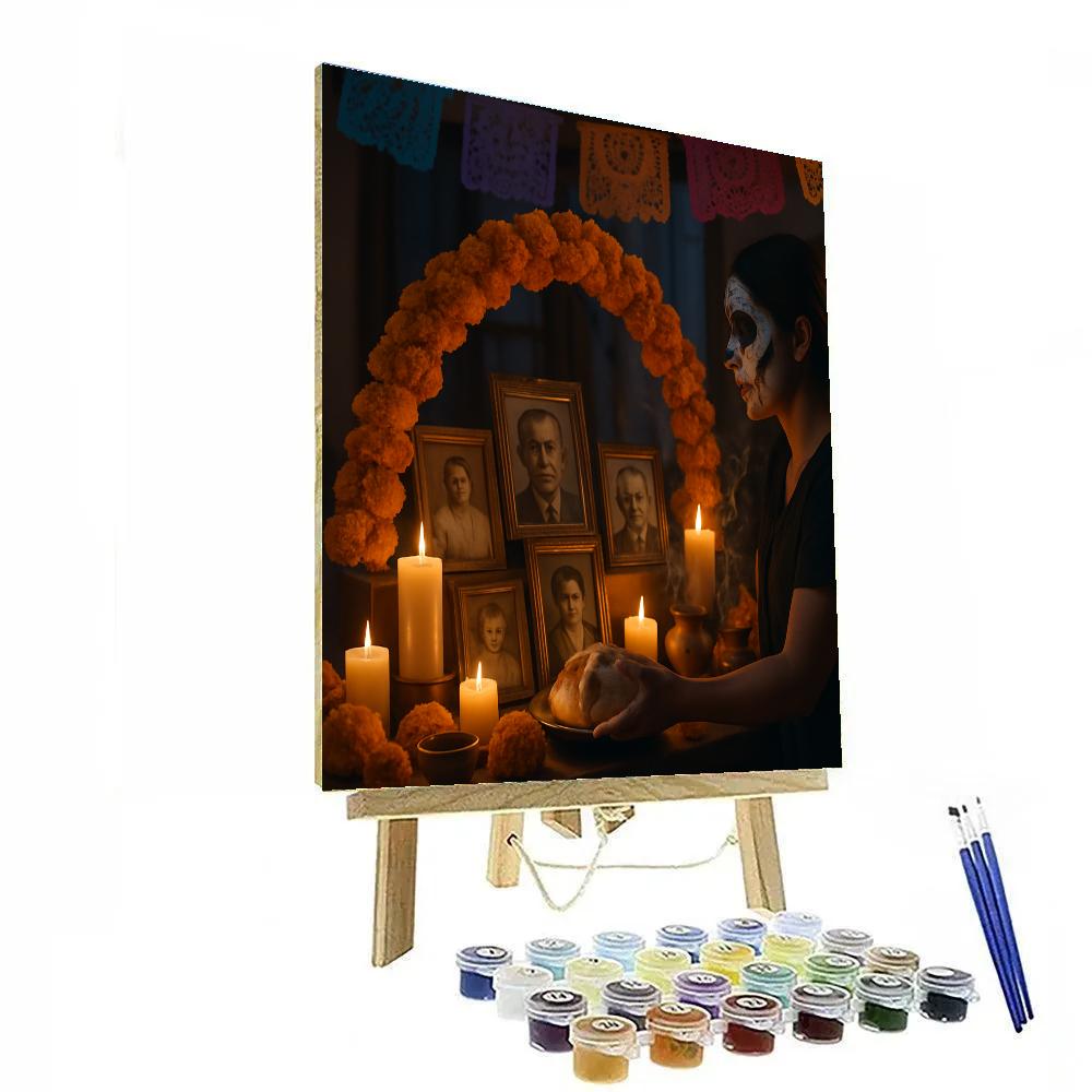 Día De Muertos Family Ofrenda Ritual paint by color