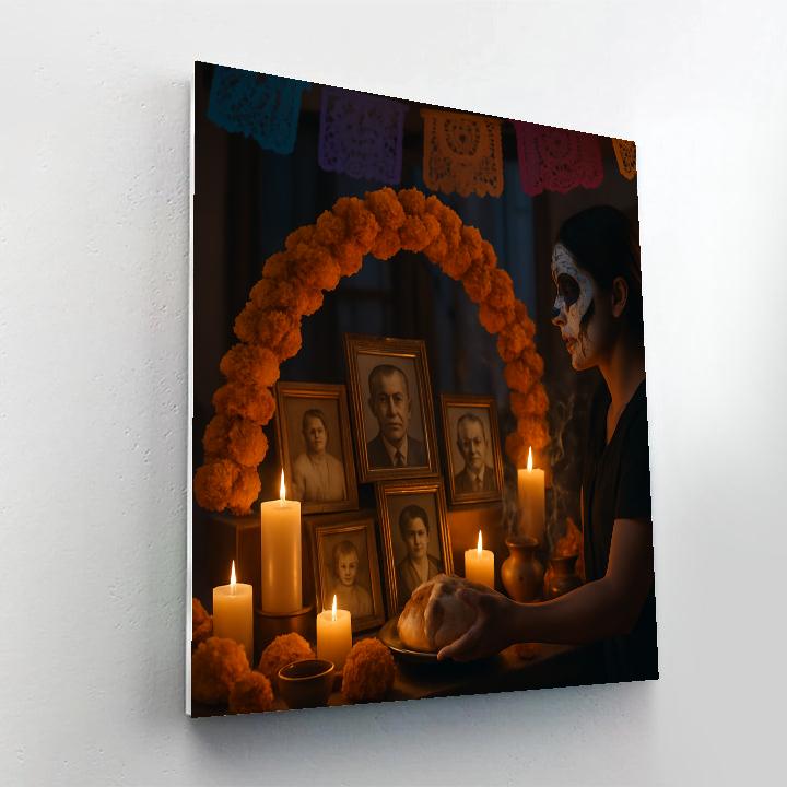 Día De Muertos Family Ofrenda Ritual paint by color