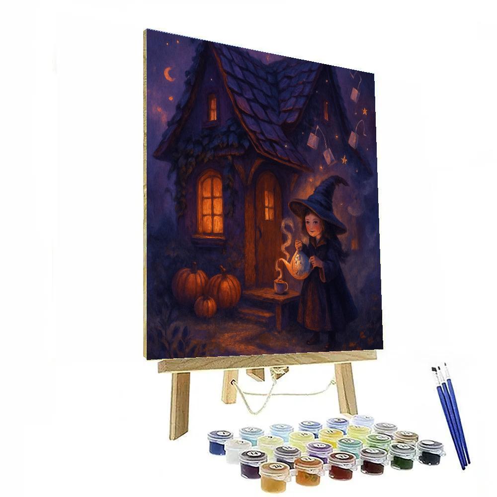 Witchs Teapot Cottage Painting by numbers kit