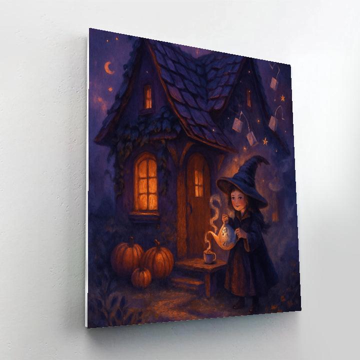 Witchs Teapot Cottage Painting by numbers kit