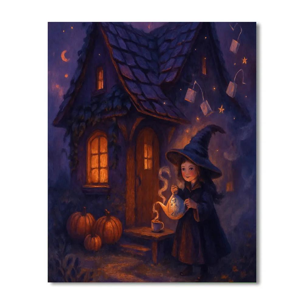 Witchs Teapot Cottage Painting by numbers kit