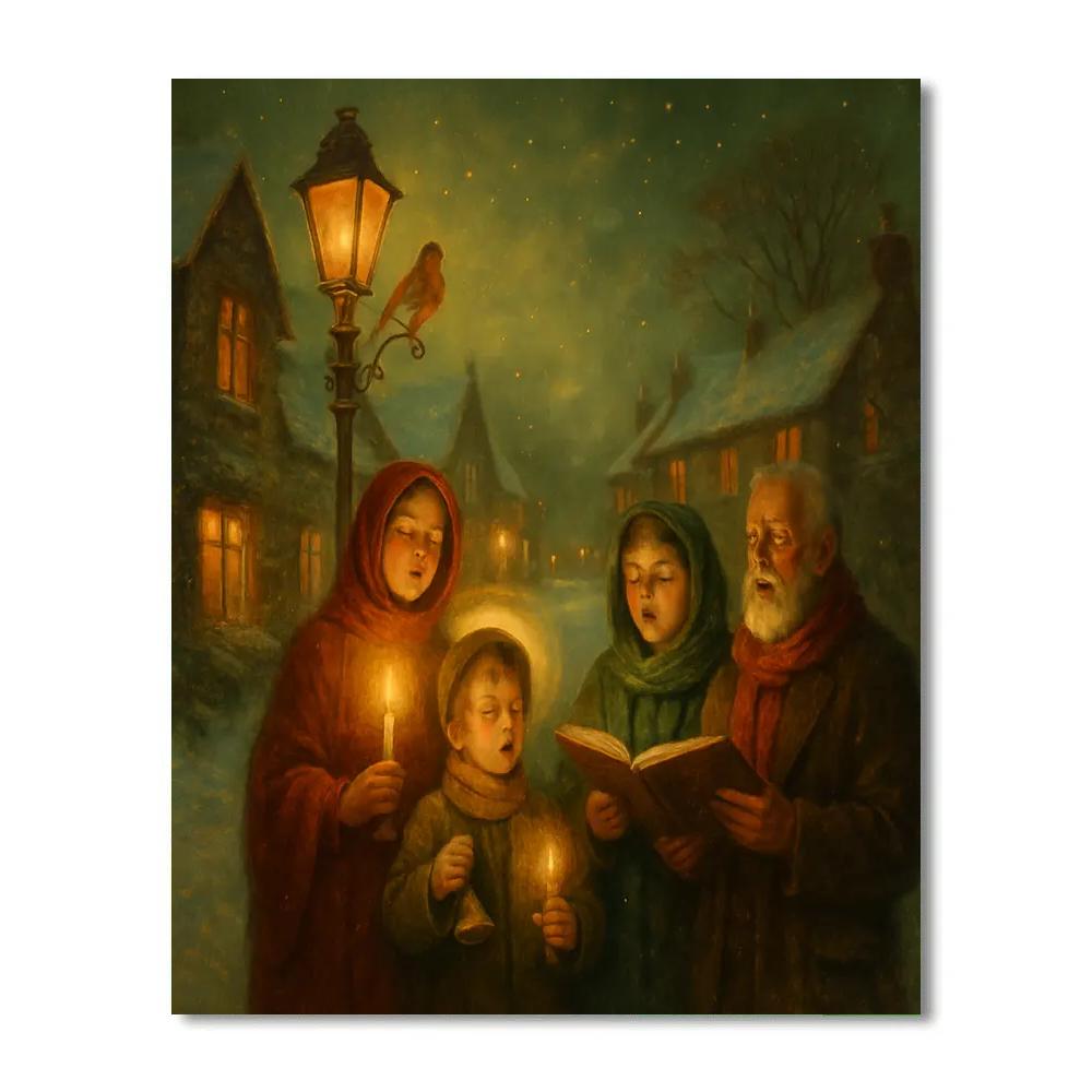 Christmas Midnight Carolers paint by number