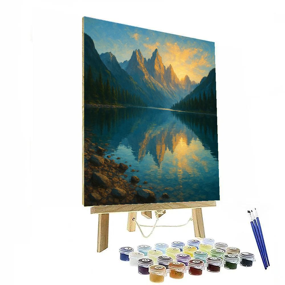 Mountain Lake Reflection paint by number