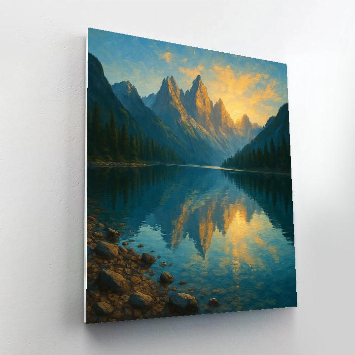 Mountain Lake Reflection paint by number