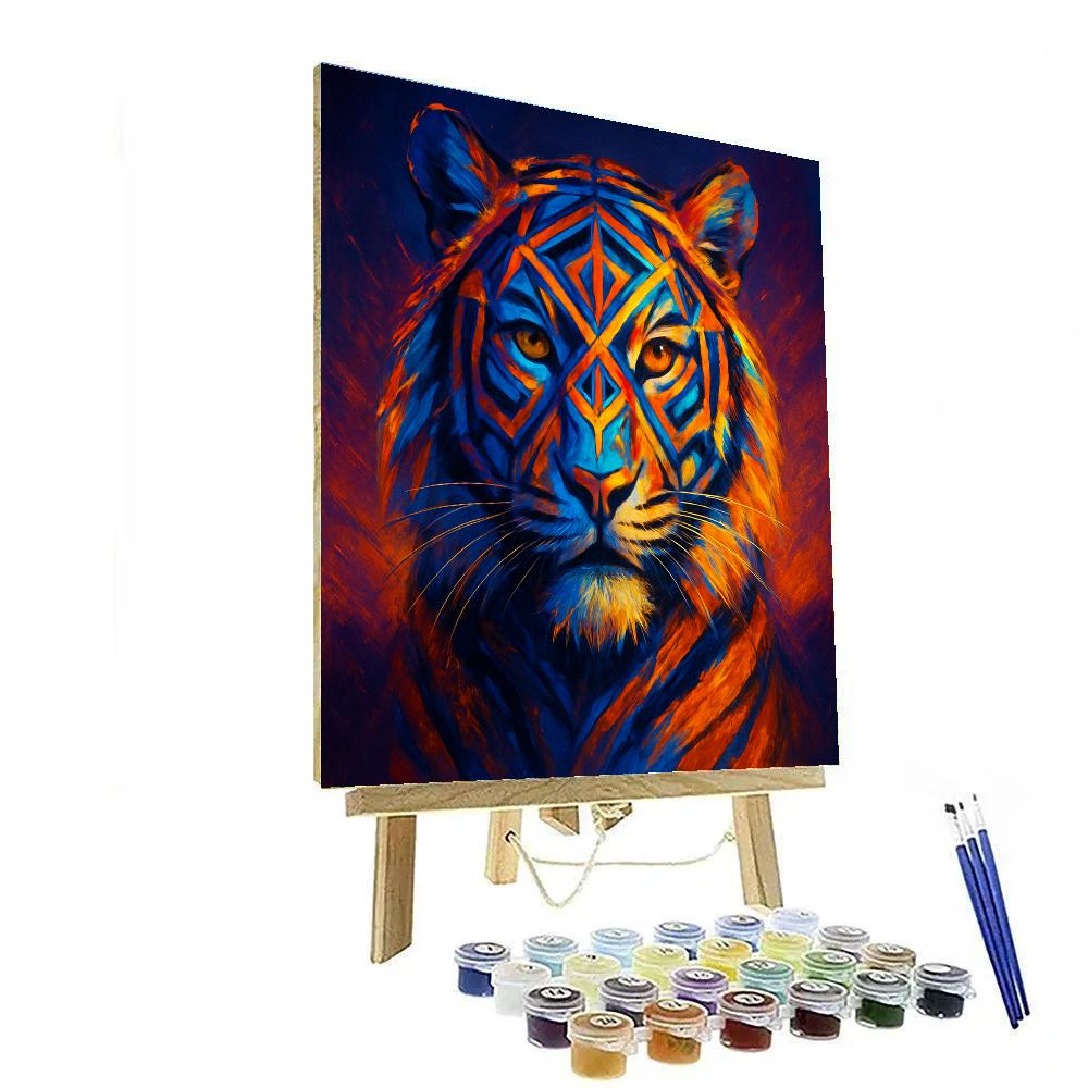 Tiger Aurora Mask Number painting