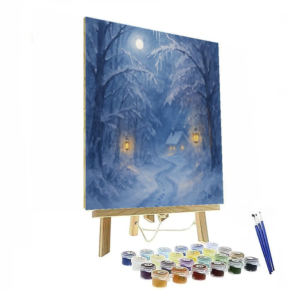 Moonlit Forest Path Paint by numbers art