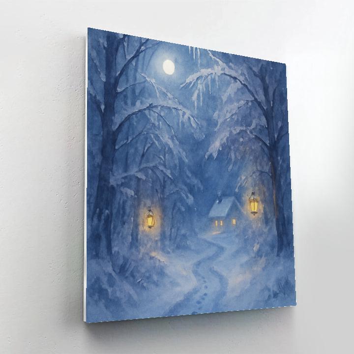 Moonlit Forest Path Paint by numbers art