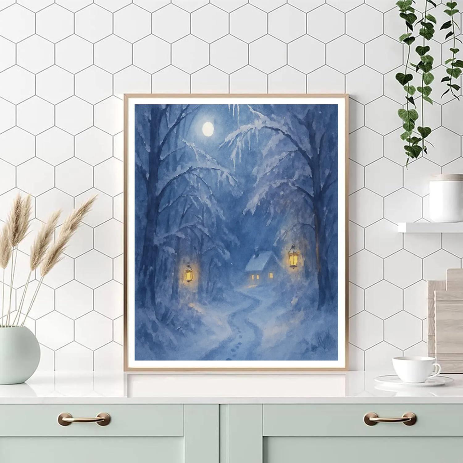 Moonlit Forest Path Paint by numbers art