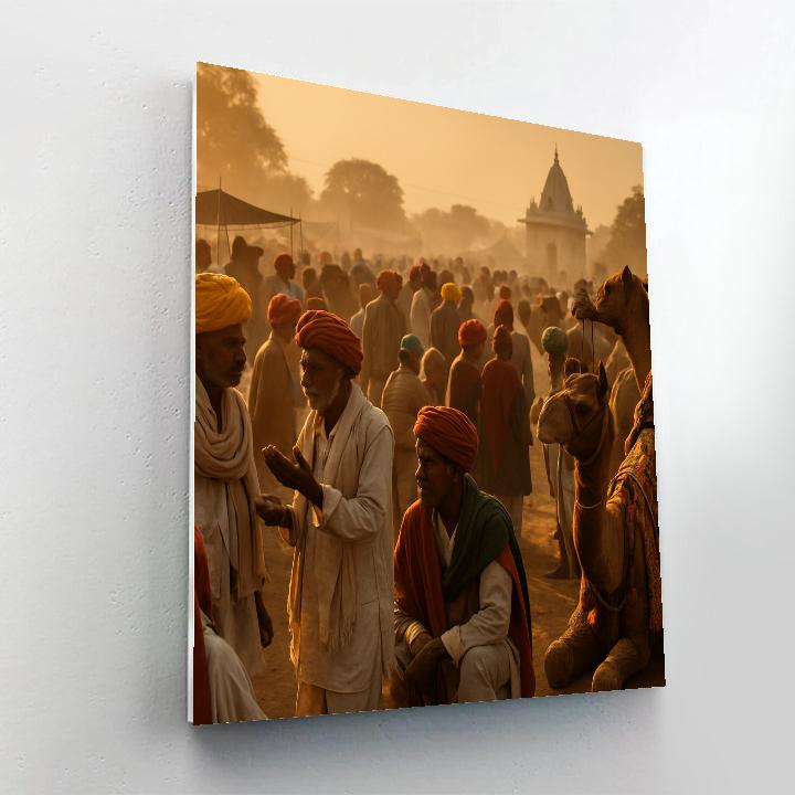 Pushkar Camel Fair Market Exchange paint by color