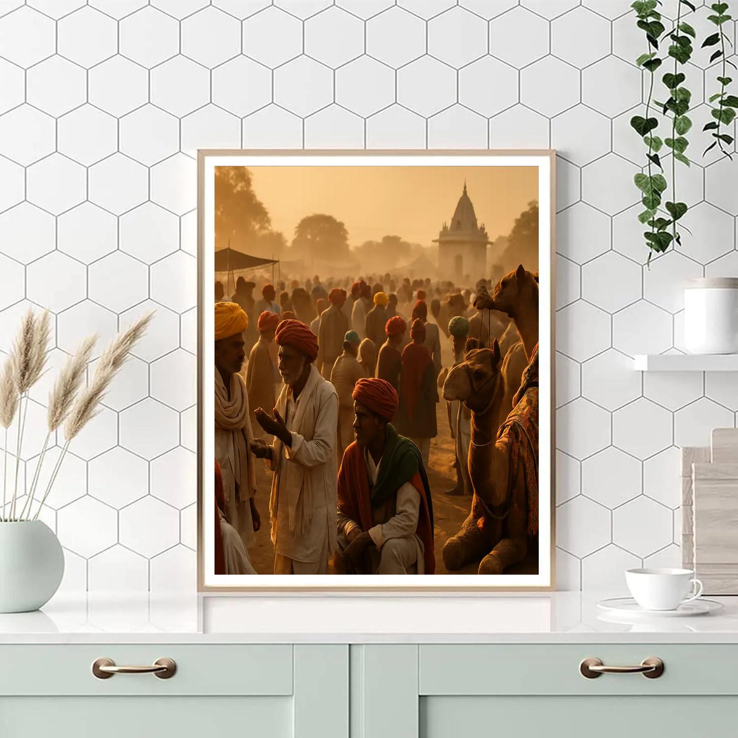 Pushkar Camel Fair Market Exchange paint by color