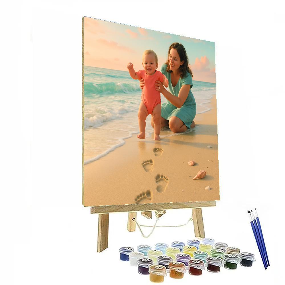 First Steps With Mother By The Shore Number painting