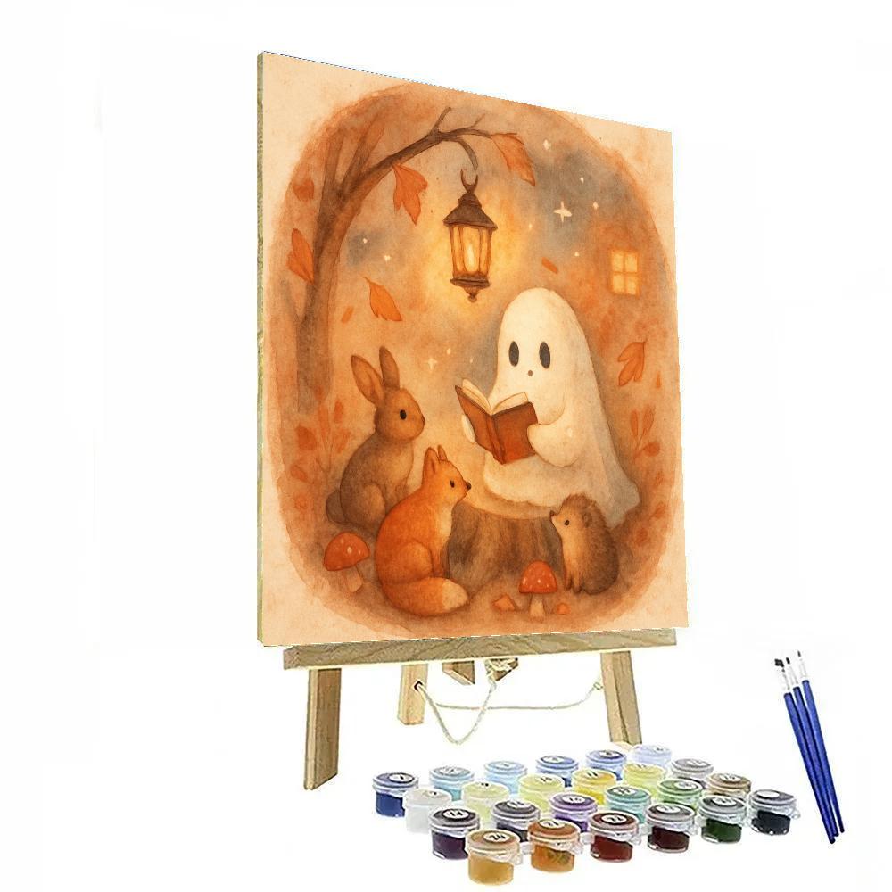 Ghostly Storytime By Lantern painting number kit