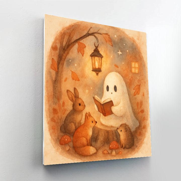 Ghostly Storytime By Lantern painting number kit