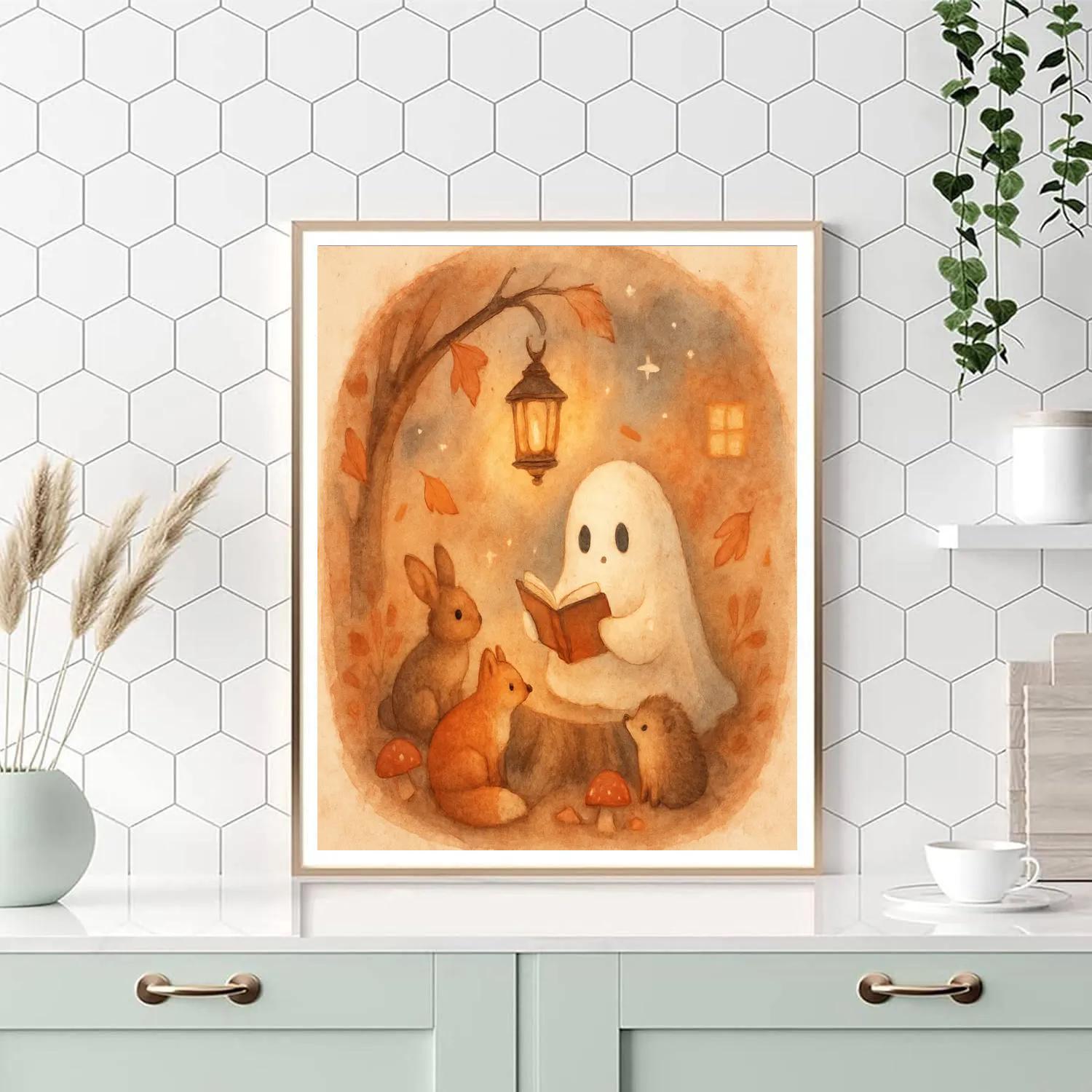 Ghostly Storytime By Lantern painting number kit