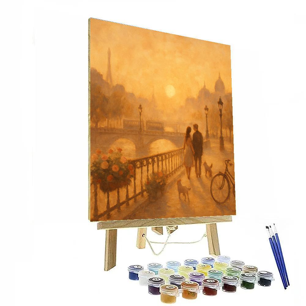 Golden Bridge Painted Cityscape Paint by numbers kits
