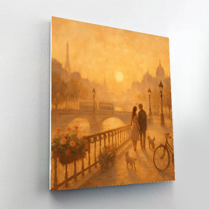 Golden Bridge Painted Cityscape Paint by numbers kits