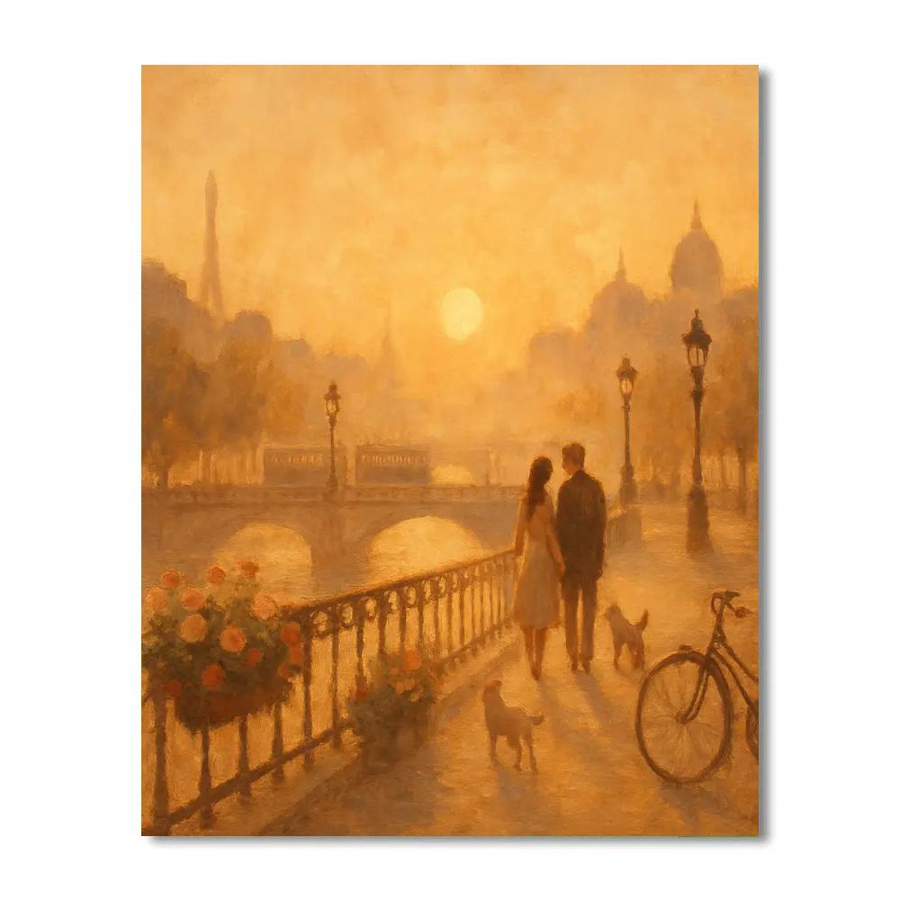 Golden Bridge Painted Cityscape Paint by numbers kits