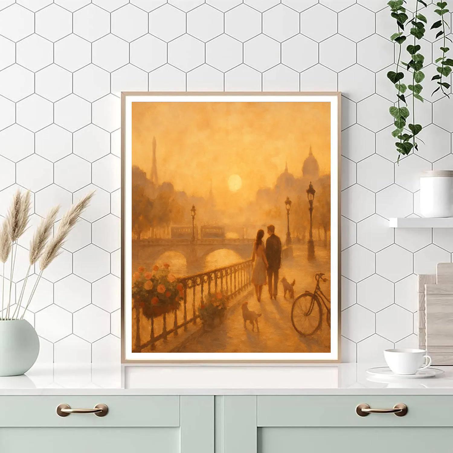 Golden Bridge Painted Cityscape Paint by numbers kits