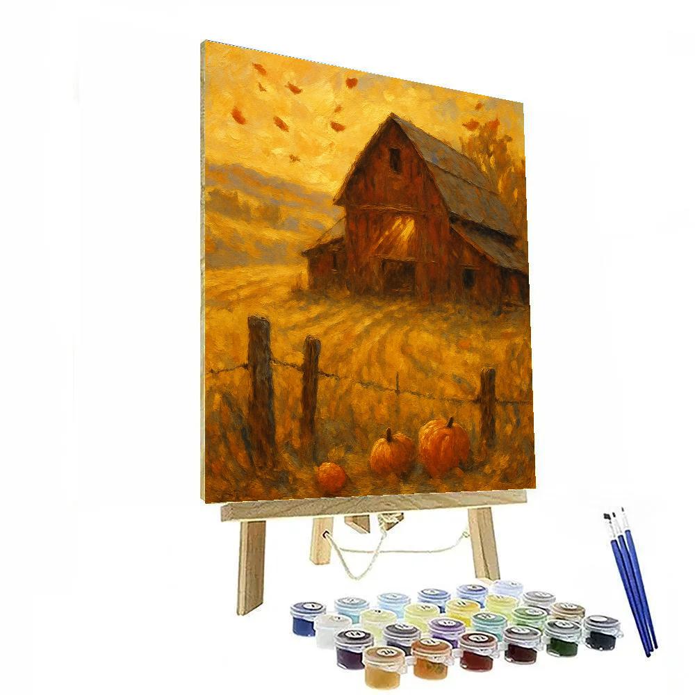 Sunlit Countryside Barn painting number kit