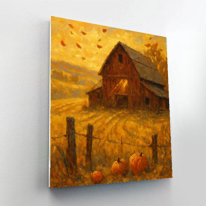 Sunlit Countryside Barn painting number kit