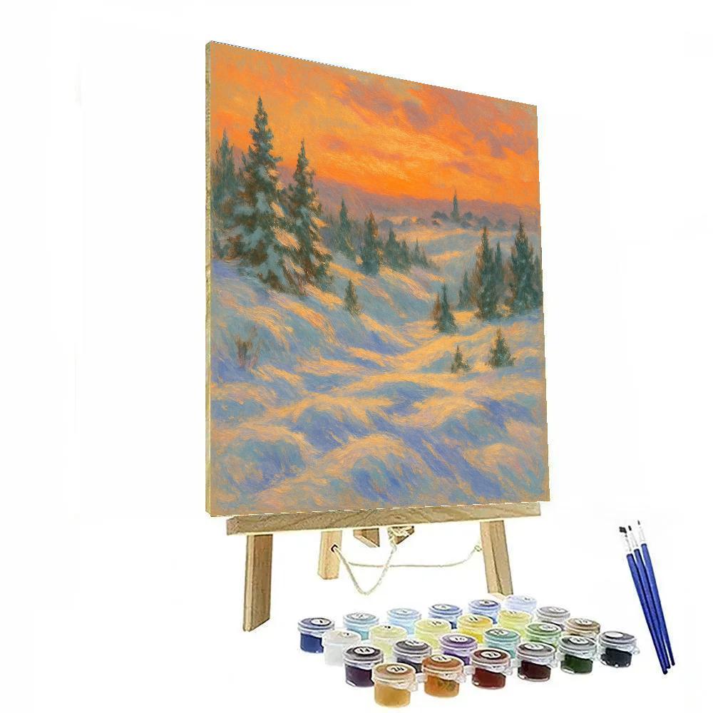 Sunset Over Snowy Ridge Numbered painting kits