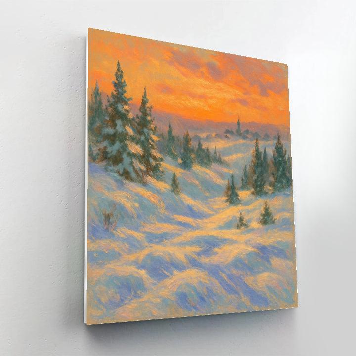 Sunset Over Snowy Ridge Numbered painting kits