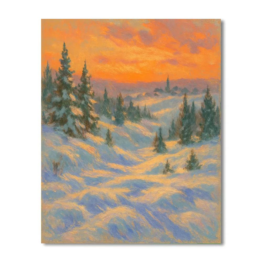 Sunset Over Snowy Ridge Numbered painting kits