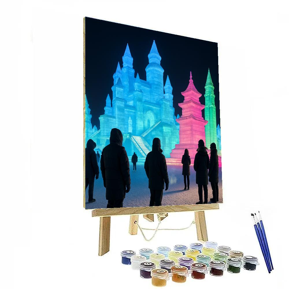 Harbin Ice And Snow Festival Sculptural Glow paint by numbers