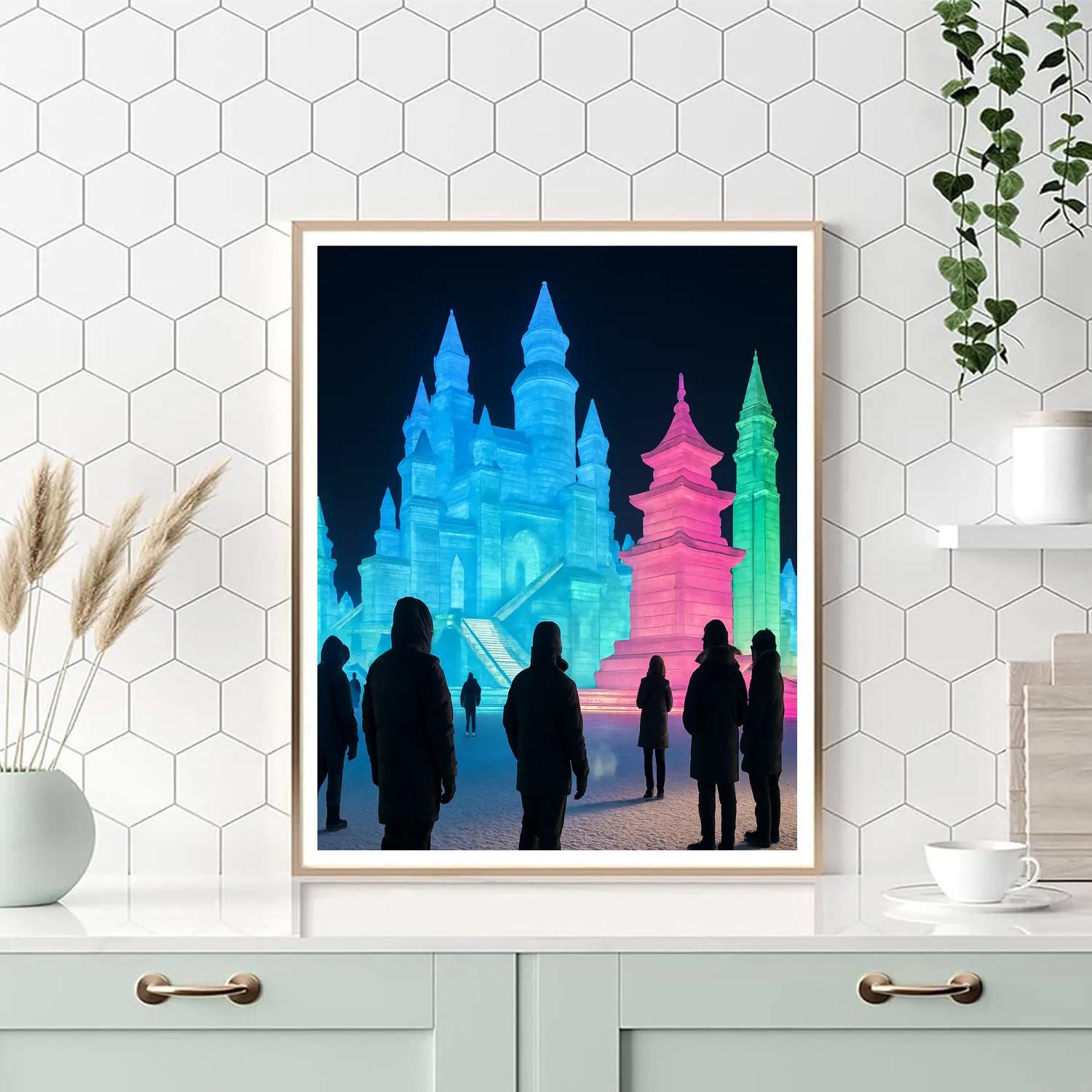 Harbin Ice And Snow Festival Sculptural Glow paint by numbers