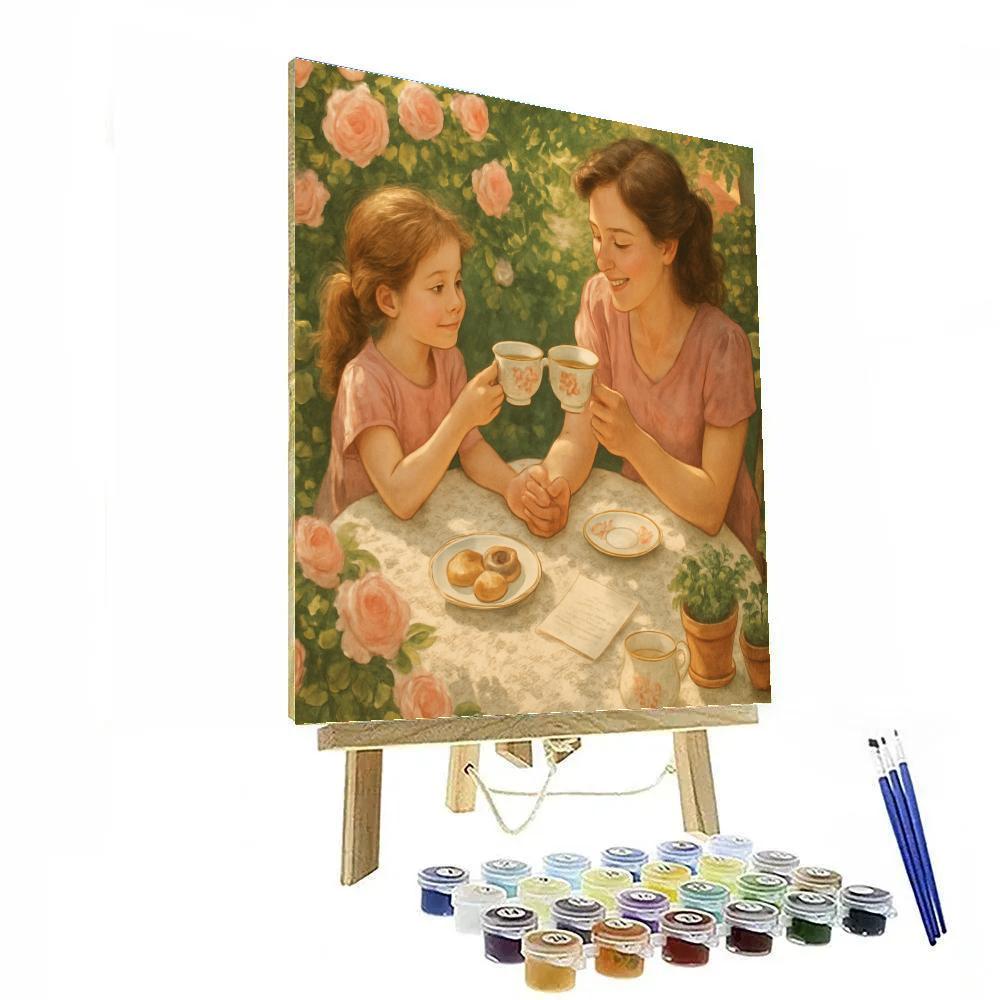 Mother Daughter Garden Tea Paint by numbers art