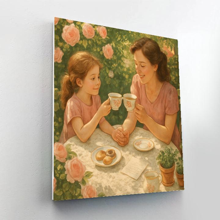 Mother Daughter Garden Tea Paint by numbers art