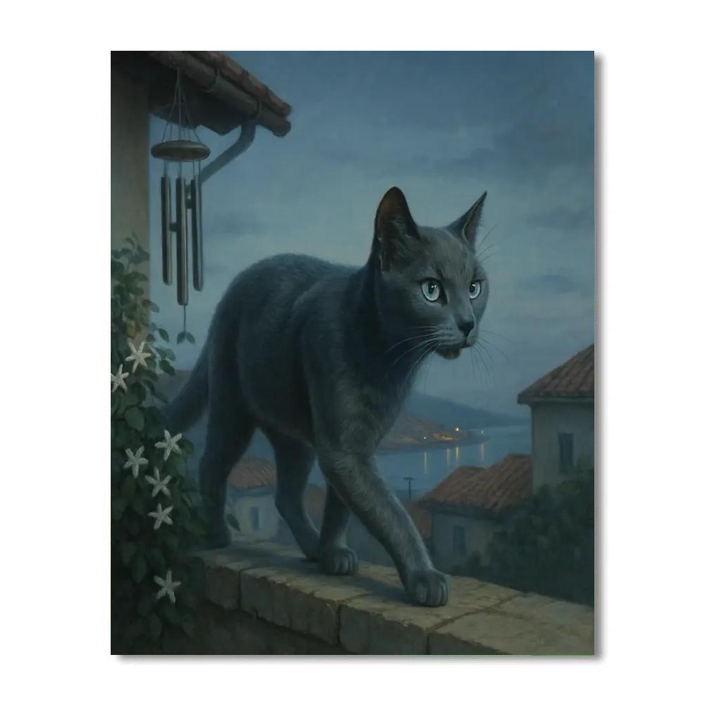 Cat Twilight Prowl Painting by numbers kit