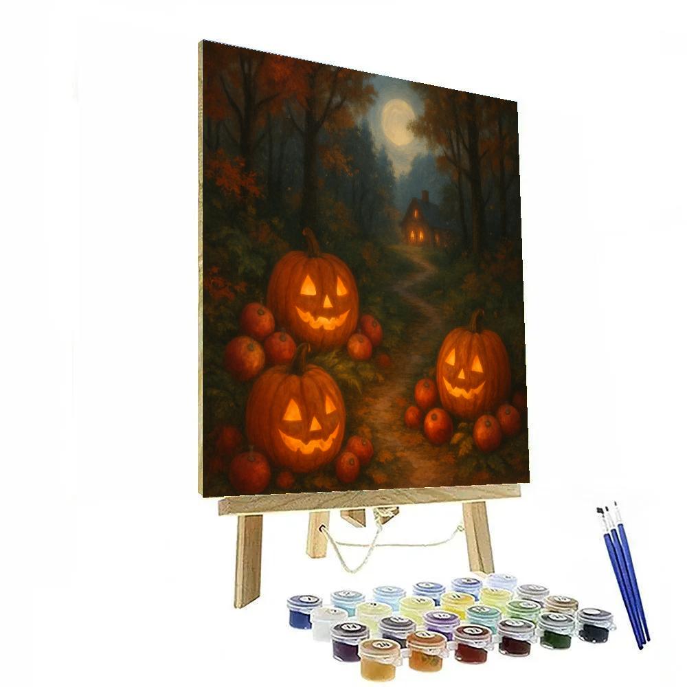 Enchanted Apple Lantern Path Paint by numbers art