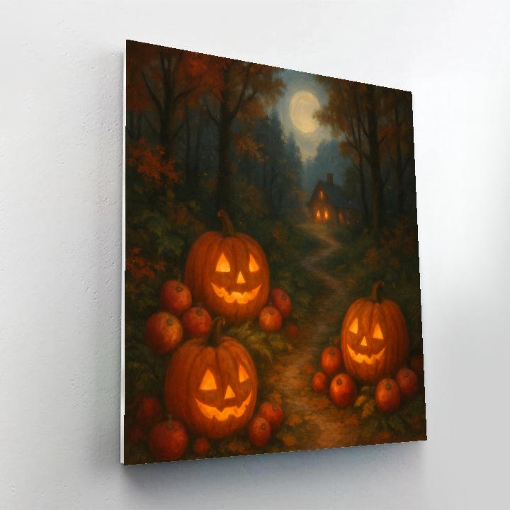Enchanted Apple Lantern Path Paint by numbers art
