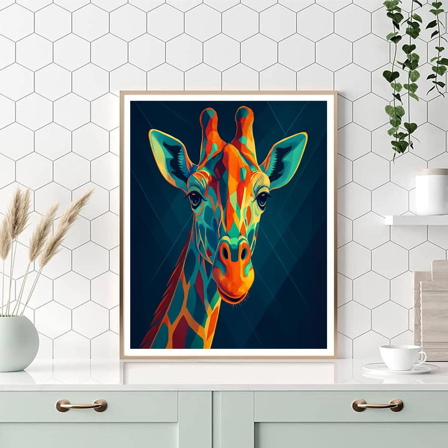 Electric Giraffe Mosaic DIY paint by numbers