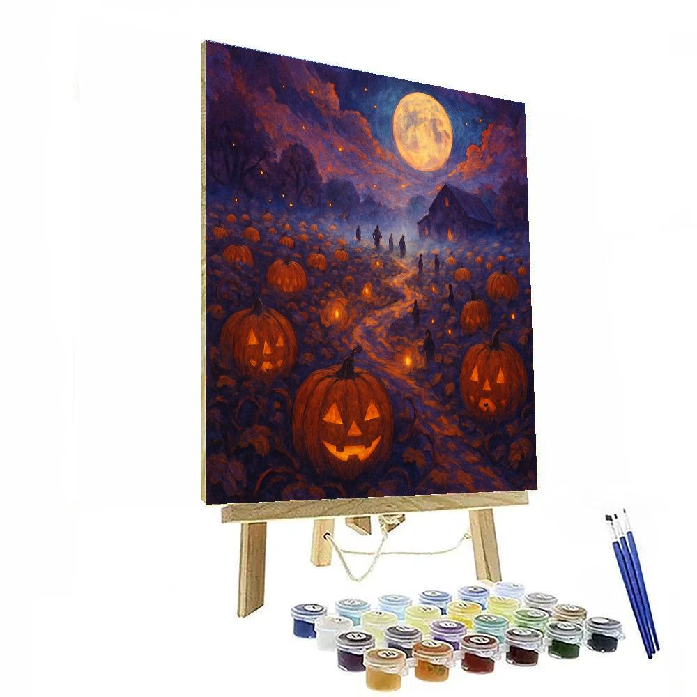 Pumpkin Lantern Vale Paint by numbers art