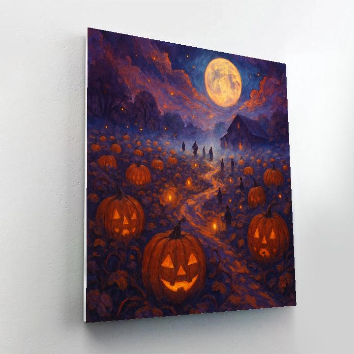 Pumpkin Lantern Vale Paint by numbers art