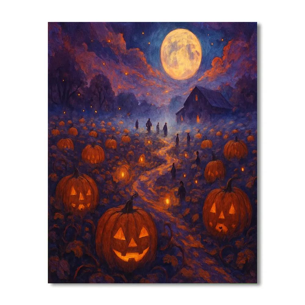 Pumpkin Lantern Vale Paint by numbers art