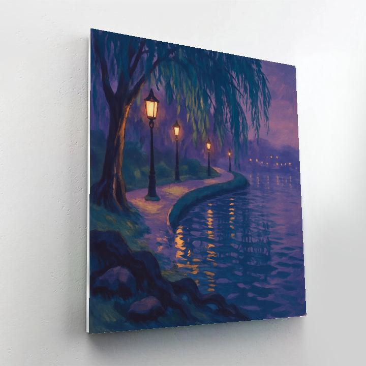 Twilight Riverwalk Vista painting number kit