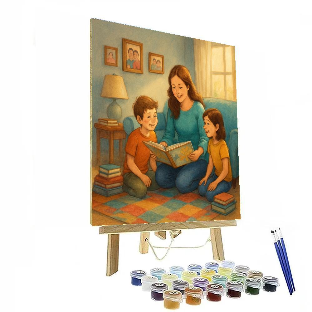 Midday Reading Circle With Mom paint by number