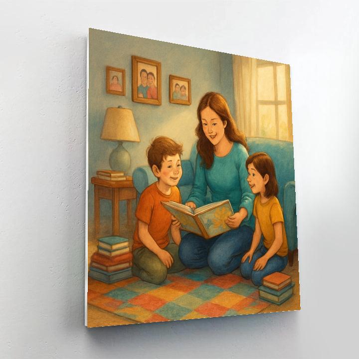 Midday Reading Circle With Mom paint by number