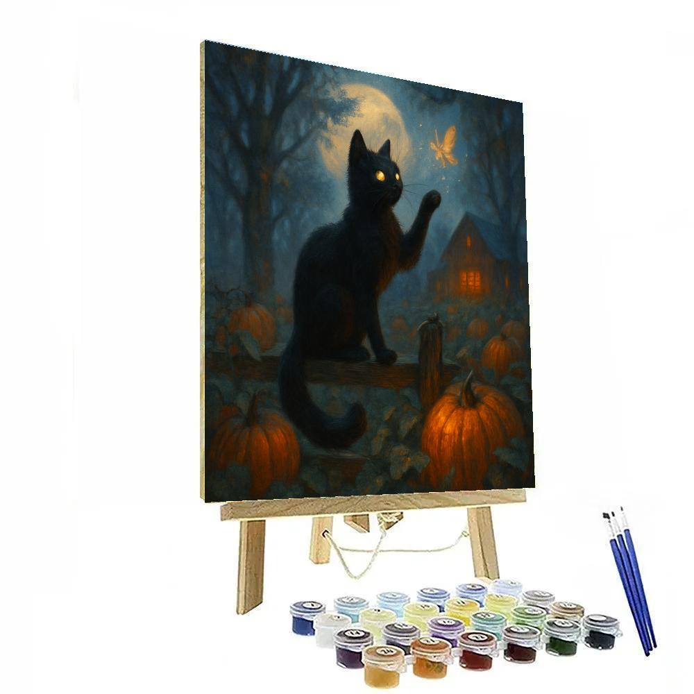 Cat Of The Midnight Orchard paint by color