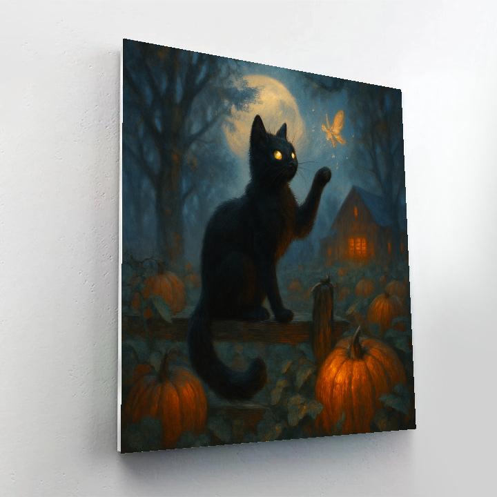 Cat Of The Midnight Orchard paint by color