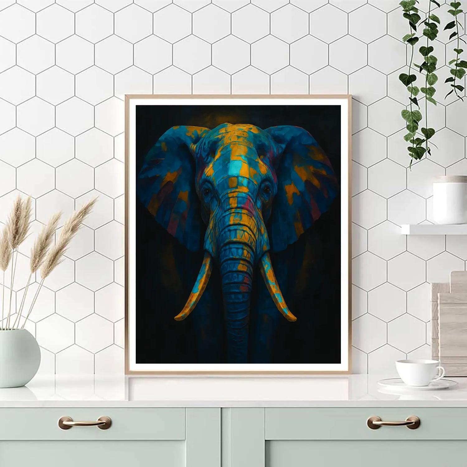 Vivid Elephant Monolith Paint by numbers kits